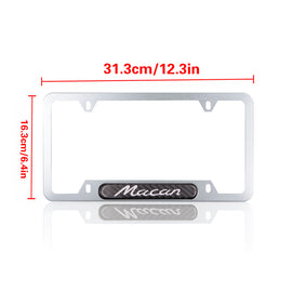 Brand New Universal 1PCS Porsche Macan Silver Metal License Plate Frame
