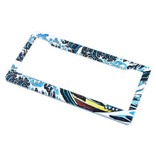 Load image into Gallery viewer, \Brand New Universal 2PCS JDM V2 SAKURA WAVE ABS Plastic Blue License Plate Frame