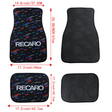 Load image into Gallery viewer, Brand New Universal 4PCS V2 RECARO STYLE Racing Black Fabric Car Floor Mats Interior Carpets
