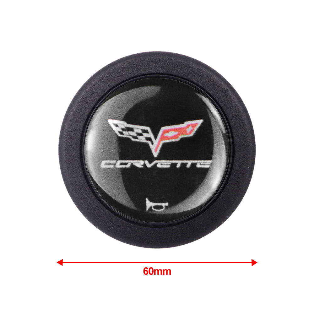 Brand New Universal Corvette Car Horn Button Black Steering Wheel Center Cap