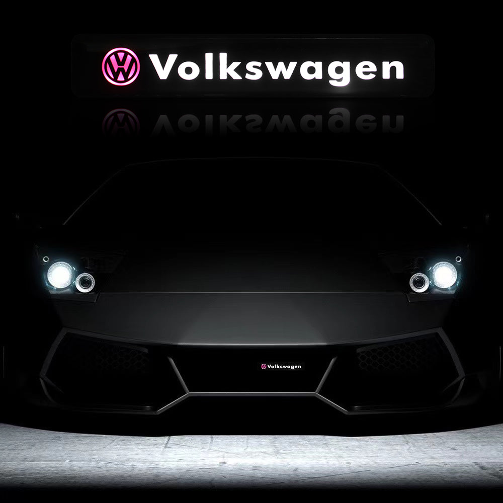 BRAND NEW 1PCS VOLKSWAGEN LED LIGHT CAR FRONT GRILLE BADGE ILLUMINATED DECAL STICKER