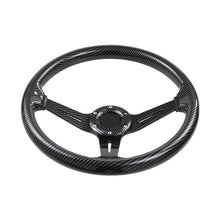 Load image into Gallery viewer, BRAND NEW UNIVERSAL 350MM 14&#39;&#39; Carbon Fiber Look Style Acrylic Deep Dish 6 Holes Steering Wheel w/Horn Button Cover