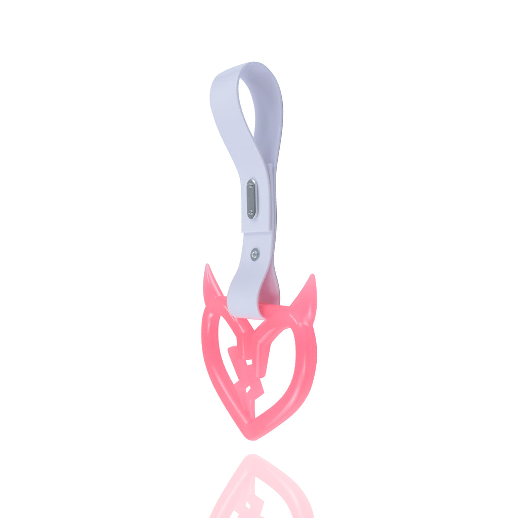 Brand New Devil Demon Broken Heart Glow In The Dark Red JDM TSURIKAWA Ring Subway Train Bus Handle Strap Charm Drift