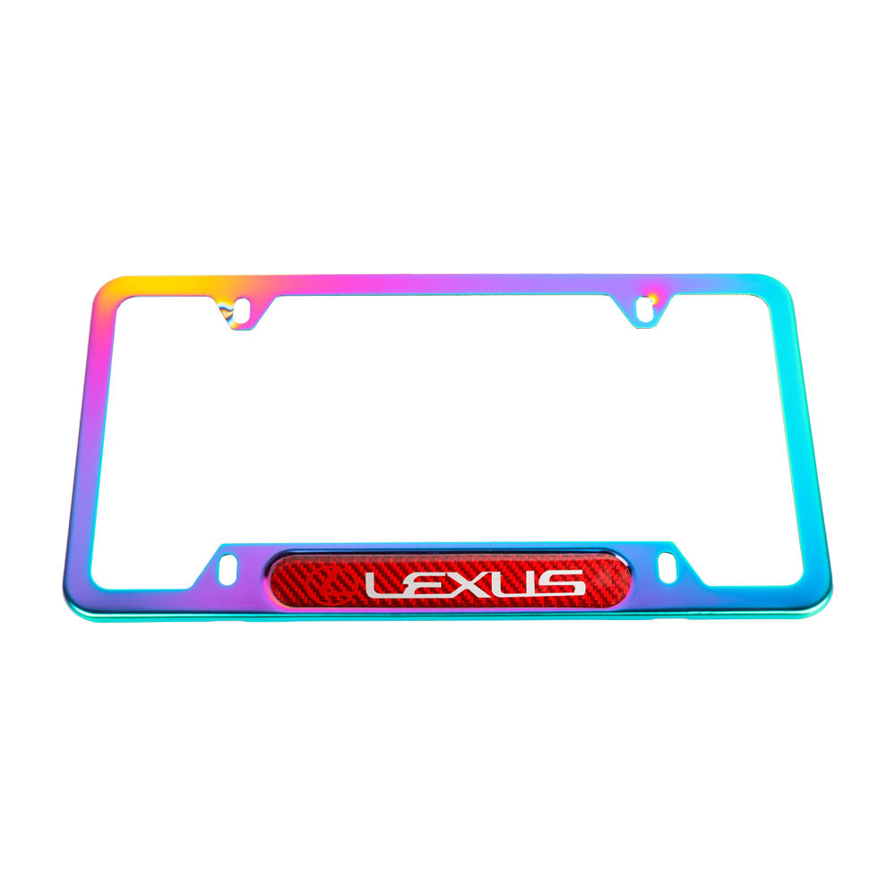 Brand New Universal 2PCS LEXUS Neo Chrome Metal License Plate Frame