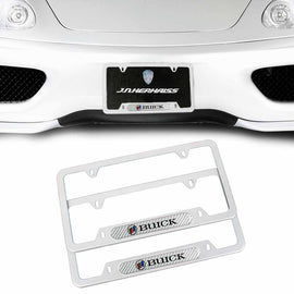 Brand New Universal 2PCS Buick Silver Metal License Plate Frame
