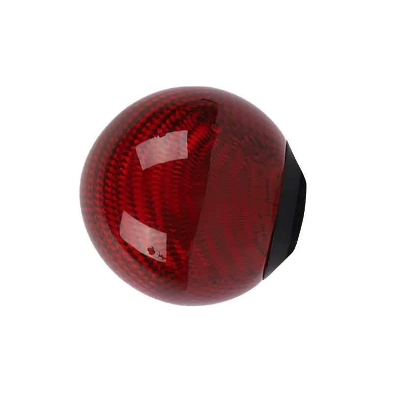 Brand New Car Gear Shift Knob Round Ball Shape Red Real Carbon Fiber Universal with Adapters