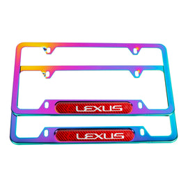Brand New Universal 2PCS LEXUS Neo Chrome Metal License Plate Frame