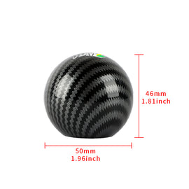 BRAND NEW UNIVERSAL JDM Aluminum Carbon Fiber Style Round Ball Manual Gear Stick Shift Knob Universal M8 M10 M12