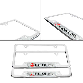 Brand New Universal 2PCS LEXUS Chrome Metal License Plate Frame