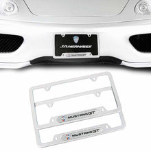 Load image into Gallery viewer, Brand New Universal 2PCS Ford Mustang GT Silver Metal License Plate Frame