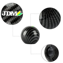 Load image into Gallery viewer, BRAND NEW UNIVERSAL JDM Aluminum Carbon Fiber Style Round Ball Manual Gear Stick Shift Knob Universal M8 M10 M12
