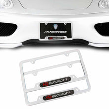Load image into Gallery viewer, Brand New Universal 2PCS SCION Silver Metal License Plate Frame