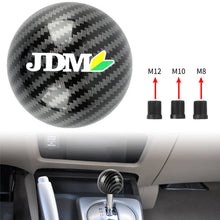 Load image into Gallery viewer, BRAND NEW UNIVERSAL JDM Aluminum Carbon Fiber Style Round Ball Manual Gear Stick Shift Knob Universal M8 M10 M12