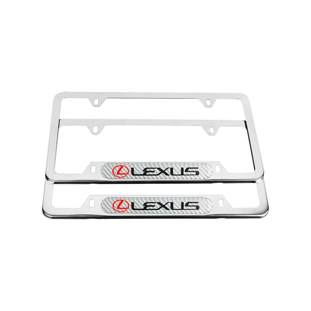 Brand New Universal 2PCS LEXUS Chrome Metal License Plate Frame