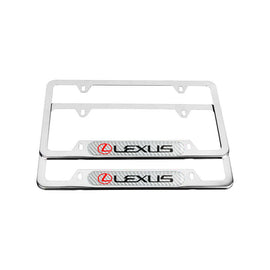 Brand New Universal 2PCS LEXUS Chrome Metal License Plate Frame
