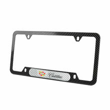 Load image into Gallery viewer, Brand New Universal 2PCS Cadillac Carbon Fiber Look Metal License Plate Frame