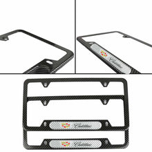 Load image into Gallery viewer, Brand New Universal 2PCS Cadillac Carbon Fiber Look Metal License Plate Frame