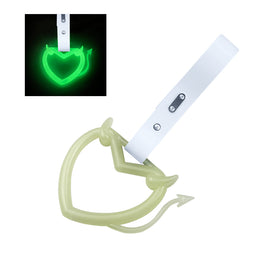 Brand New Devil Love Heart Glow In The Dark Green JDM TSURIKAWA Ring Subway Train Bus Handle White Strap Charm Drift