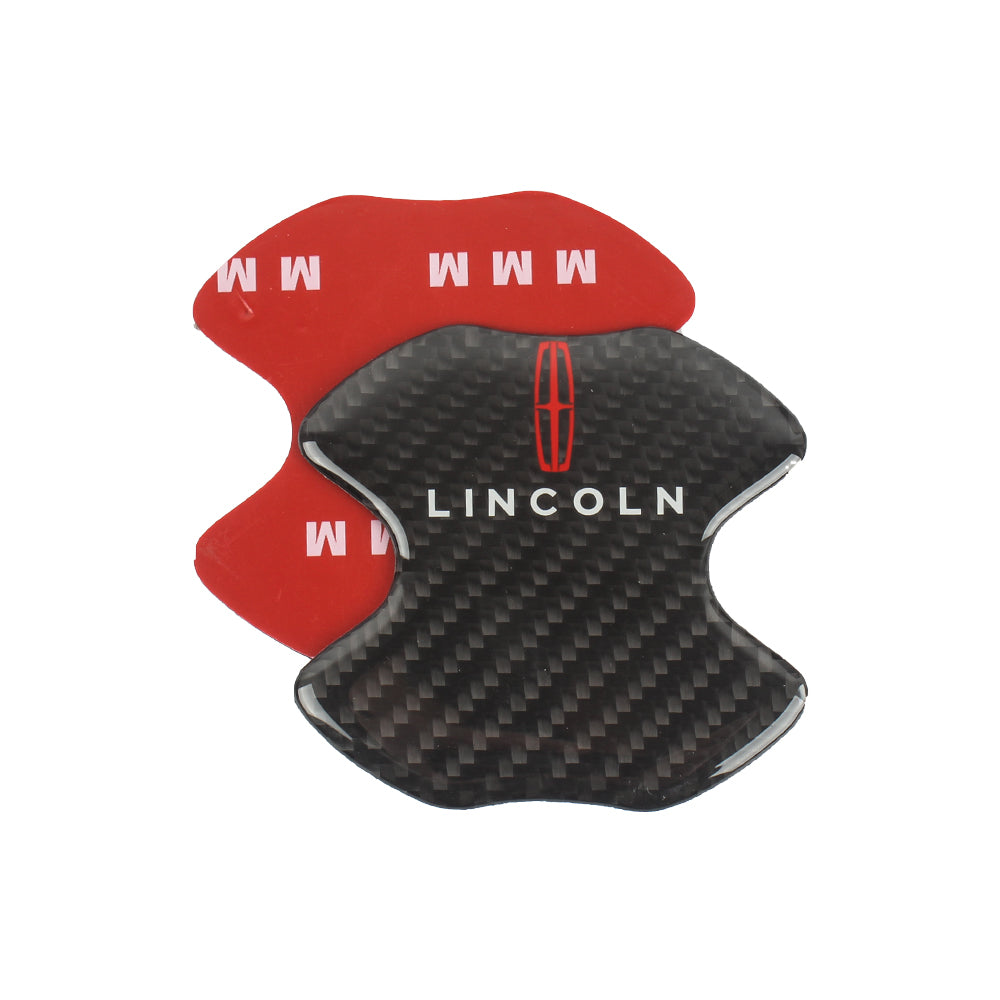 BRAND NEW UNIVERSAL 2PCS LINCOLN REAL CARBON FIBER ANTI-SCRATCH DOOR HANDLE PROTECTOR