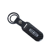 Load image into Gallery viewer, Brand New Universal 100% Real Carbon Fiber Keychain Key Ring For Lincoln