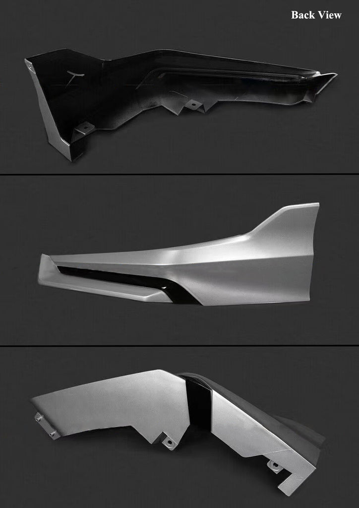 BRAND NEW 4PCS 2022-2024 Honda Civic 11th Gen Yofer Painted V3 Blk Lunar Silver Bumper Lip Splitter Kit