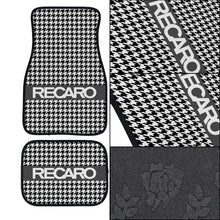 Load image into Gallery viewer, Brand New Universal 4PCS V3 RECARO STYLE Racing Black Fabric Car Floor Mats Interior Carpets