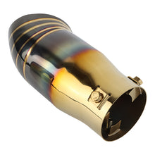 Load image into Gallery viewer, Brand New Gold/Black Stainless Steel Car Exhaust Muffler Tip Straight Pipe 2.5&#39;&#39; Inlet