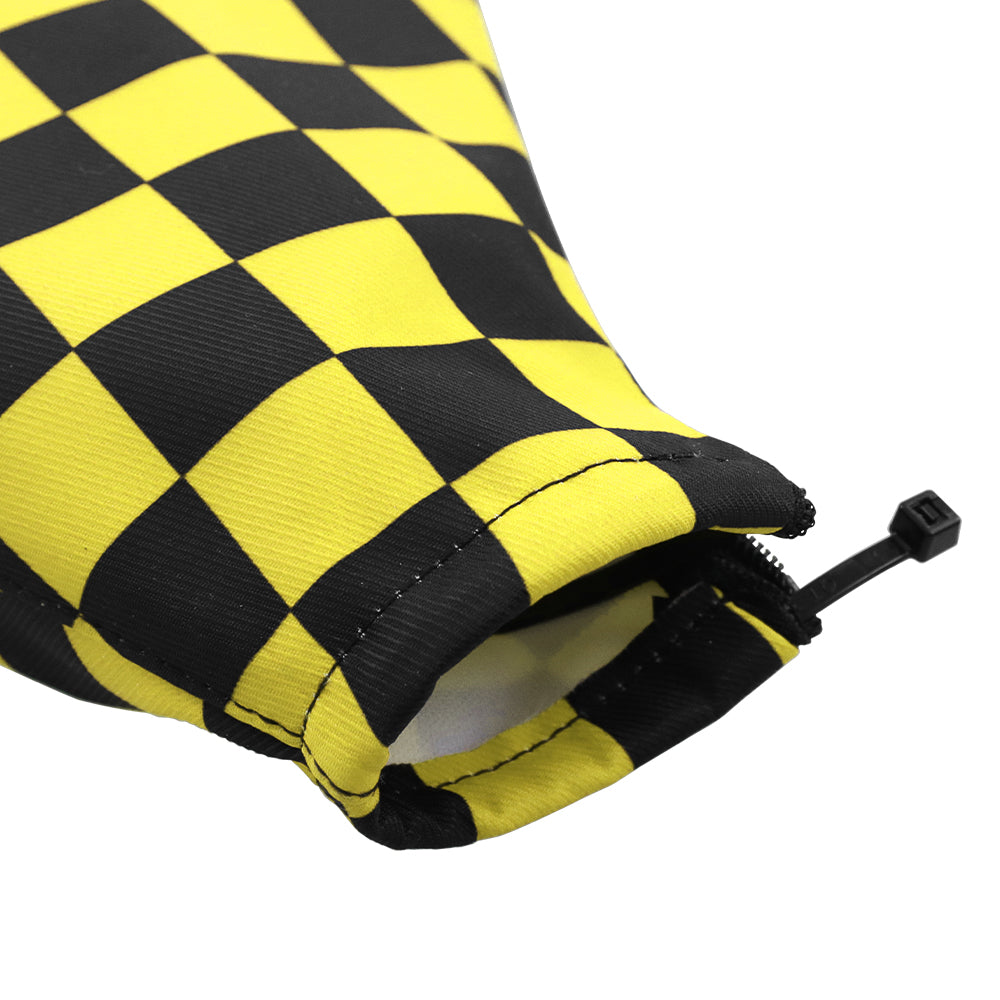 Brand New Universal Checkered Yellow Black Stitch Fabric Gear Manual Shifter Shift Knob Boot