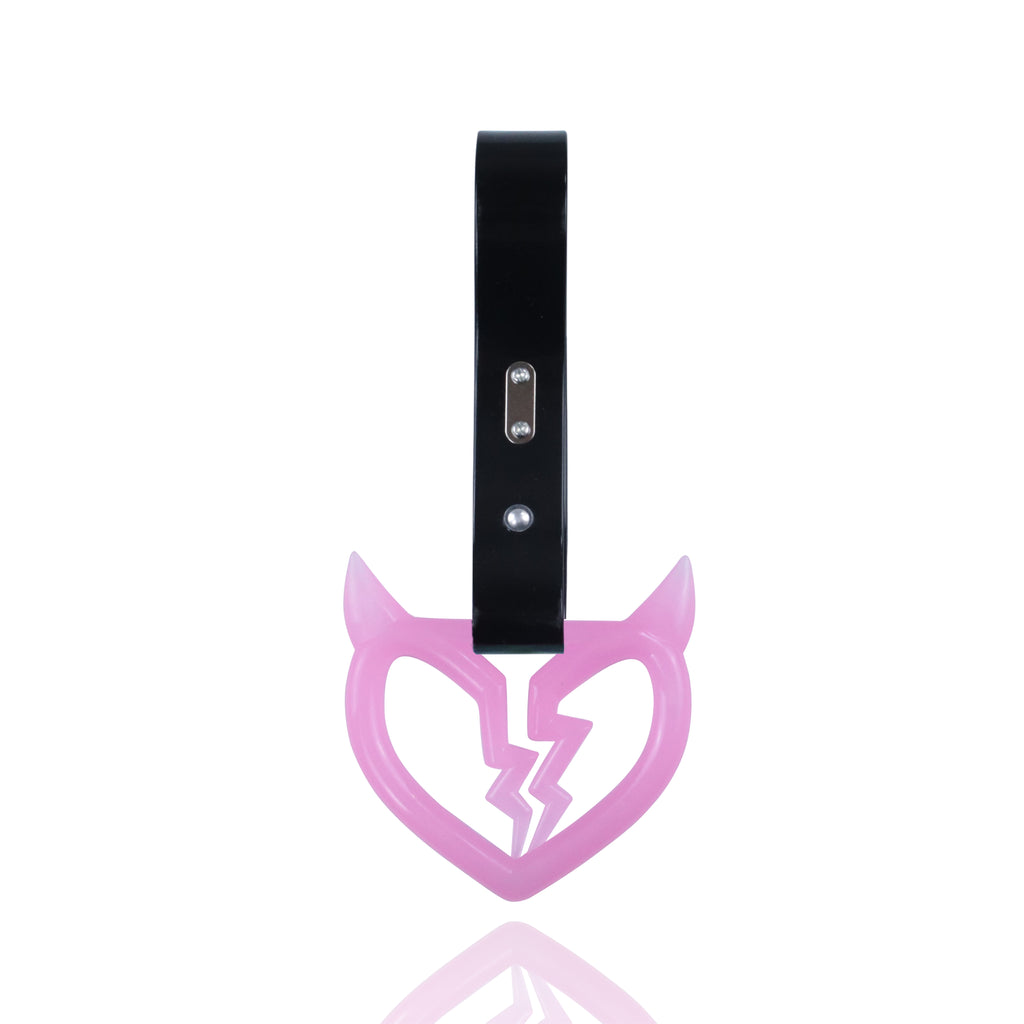 Brand New Devil Demon Broken Heart Pink Glow In The Dark Green JDM TSURIKAWA Ring Subway Train Bus Handle Strap Charm Drift