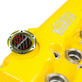 Brand New Jdm Gold Engine Oil Cap With Real Carbon Fiber Mugen Sticker Emblem For Honda / Acura