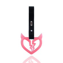 Load image into Gallery viewer, Brand New Devil Demon Broken Heart Glow In The Dark Red JDM TSURIKAWA Ring Subway Train Bus Handle Strap Charm Drift