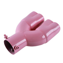 Load image into Gallery viewer, Brand New Universal Dual Pink Heart Shaped Stainless Steel Car Exhaust Pipe Muffler Tip Trim Straight