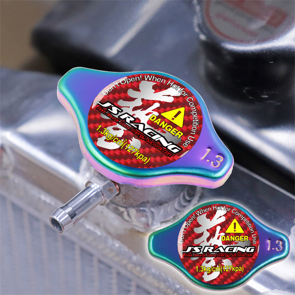 Brand New JDM 1.3bar 9mm J'S RACING Waza Neo Chrome Racing Cap High Pressure Radiator Cap For Universal