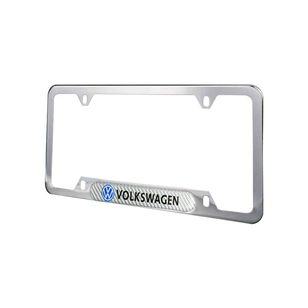 Brand New Universal 2PCS VOLKSWAGEN Chrome Metal License Plate Frame