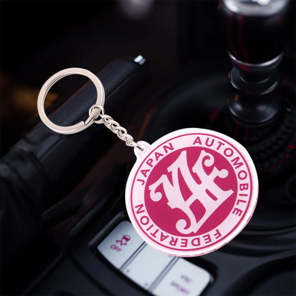 BRAND NEW DARK PINK JAF JAPAN AUTOMOBILE FEDERATION KEYCHAIN JDM Racing Car Styling Keychain Drift Key Phone Holder