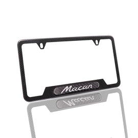 Brand New Universal 1PCS Porsche Macan Carbon Fiber Metal License Plate Frame