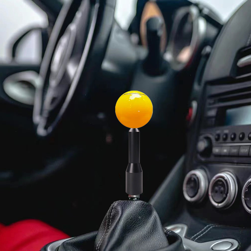 Brand New Universal JDM SMILE FACE Yellow Ball Manual Gear Stick Shift Knob M8 M10 M12 & Black Shifter Extender Extension