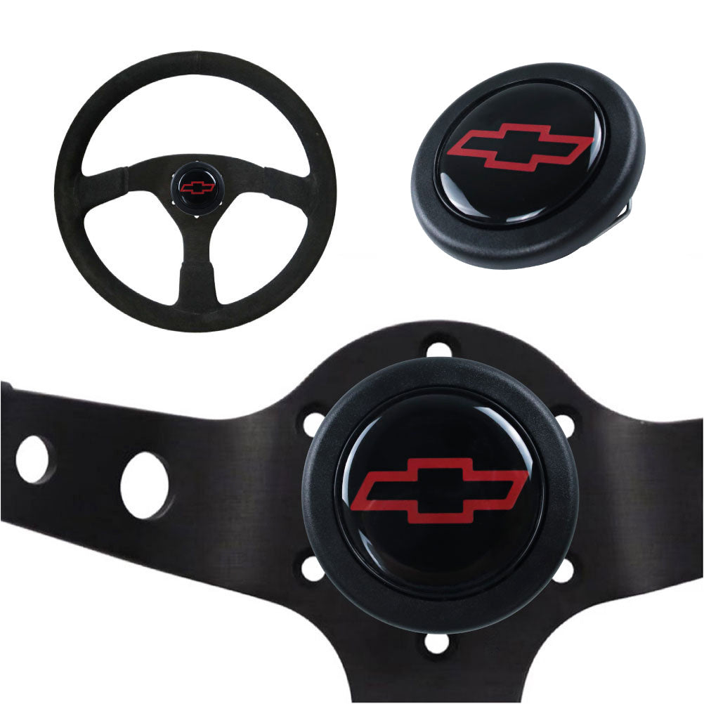 Brand New Universal Chevrolet Car Horn Button Black Steering Wheel Horn Button Center Cap