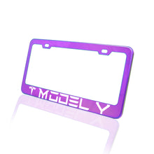 Load image into Gallery viewer, Brand New 1PCS UNIVERSAL TESLA MODEL Y Neo Chrome Stainless Steel License Plate Frame