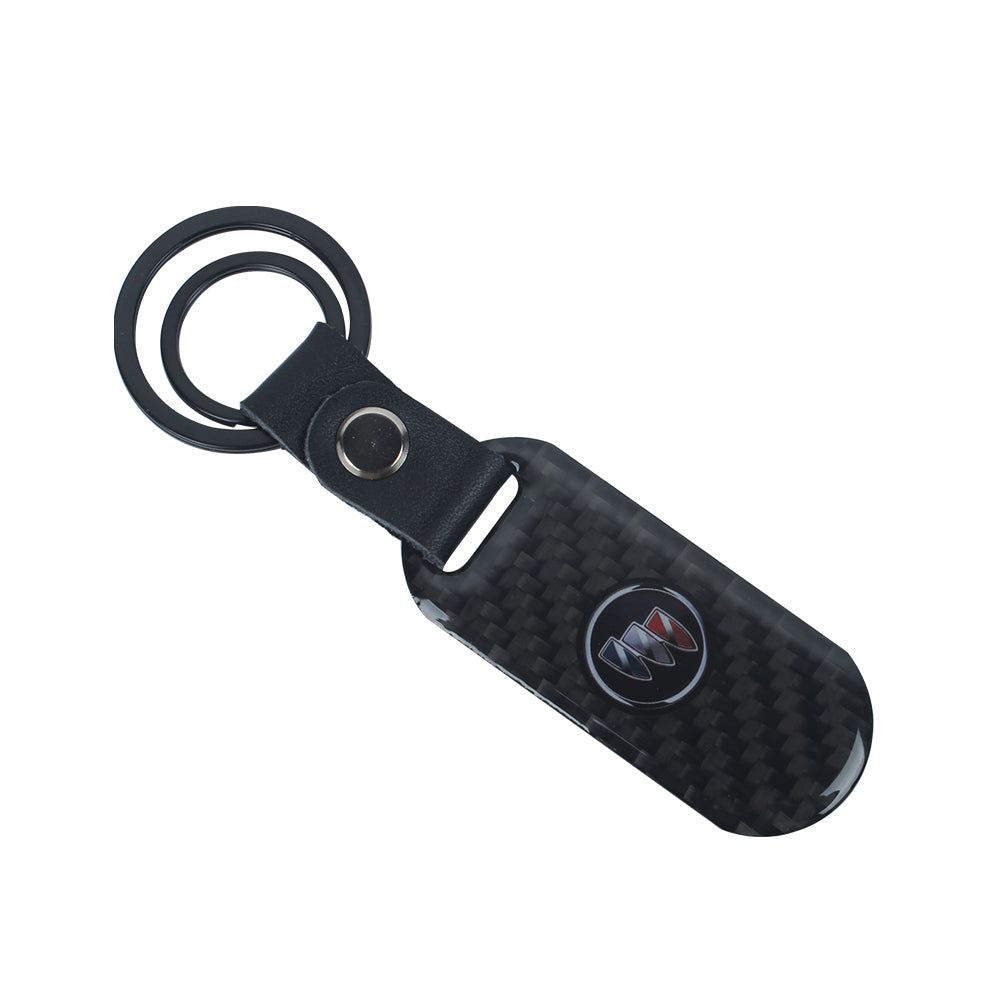 Brand New Universal 100% Real Carbon Fiber Keychain Key Ring For Buick