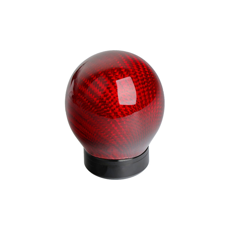 Brand New Universal Real Carbon Fiber Red Round Ball Manual Car Racing Gear Shift Knob Shifter M12 M10 M8