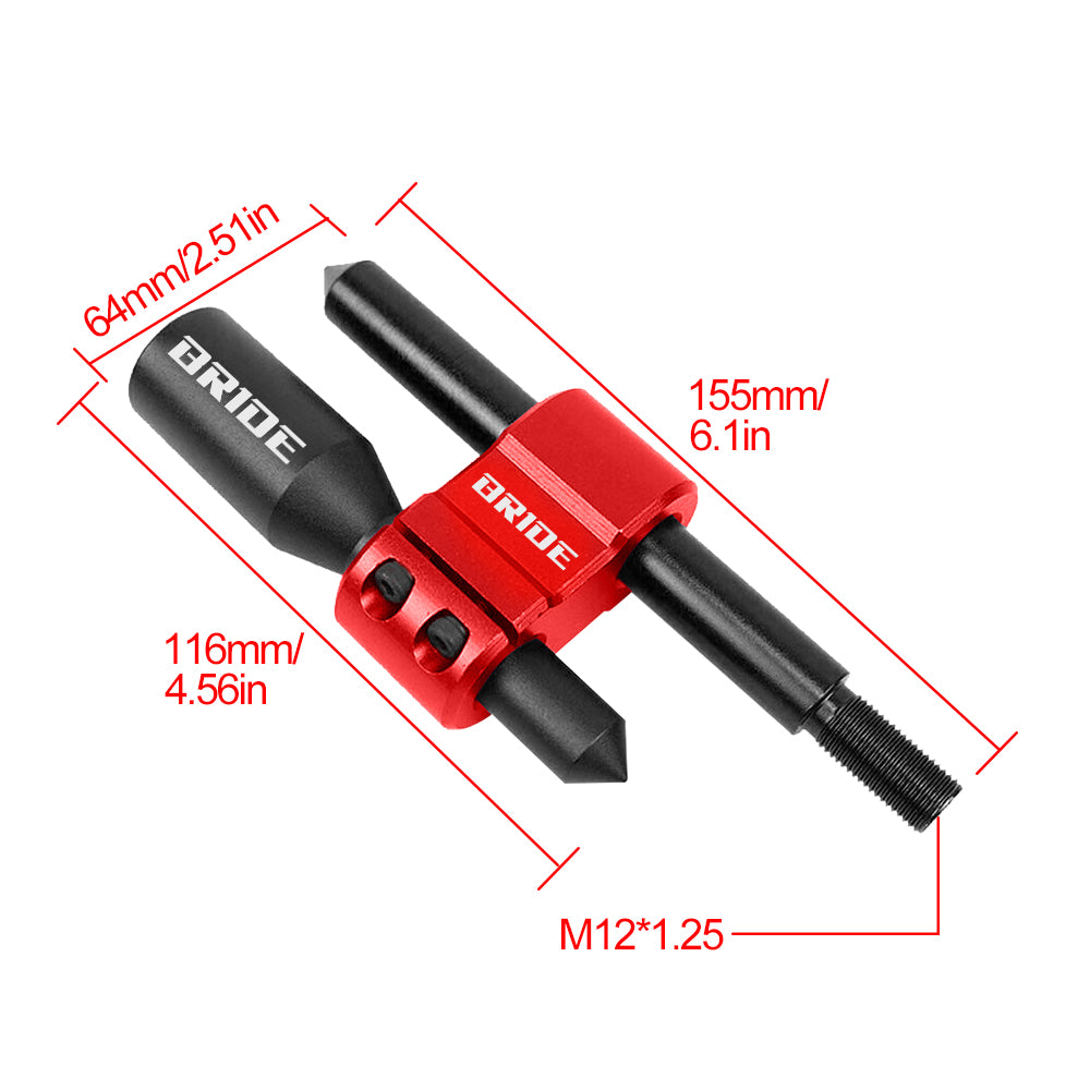 Brand New BRIDE H Type Car Shifter Knob Extension Adjustable Gear Black / Red M12x1.25
