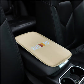 BRAND NEW UNIVERSAL RALLIART BEIGE Car Center Console Armrest Cushion Mat Pad Cover Embroidery
