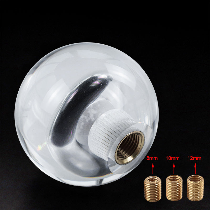Brand New Universal Round Ball Heart Black Crystal Clear Manual Gear Shift Knob Shifter M8 M10 M12