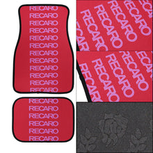 Load image into Gallery viewer, Brand New Universal 4PCS V7 RECARO STYLE RED Racing Fabric Car Floor Mats Interior Carpets