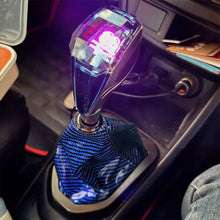 Load image into Gallery viewer, Brand New Universal GR SPORT Carbon Fiber Blue Leather PVC Style Black Stitch Leather Gear Manual Shifter Shift Knob Boot