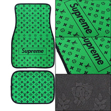 Load image into Gallery viewer, Brand New 4PCS UNIVERSAL SUPREME GREEN Racing Fabric Car Floor Mats Interior Carpets