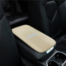 Load image into Gallery viewer, BRAND NEW UNIVERSAL JEEP BEIGE Car Center Console Armrest Cushion Mat Pad Cover Embroidery