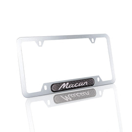 Brand New Universal 1PCS Porsche Macan Silver Metal License Plate Frame