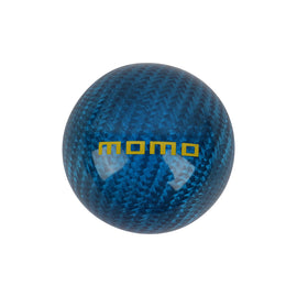Brand New Universal Momo Car Gear Shift Knob Round Ball Shape Blue Real Carbon Fiber M8 M10 M12